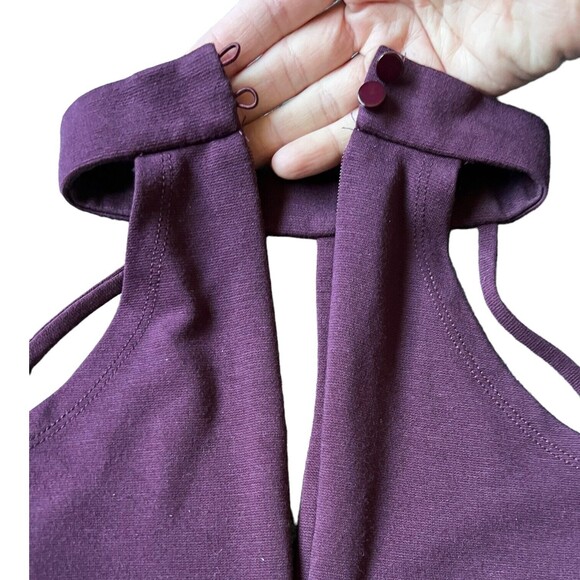 Charlotte Russe Harness Choker Crop Top Strappy Halter Shirt Medium M Purple - Picture 15 of 15